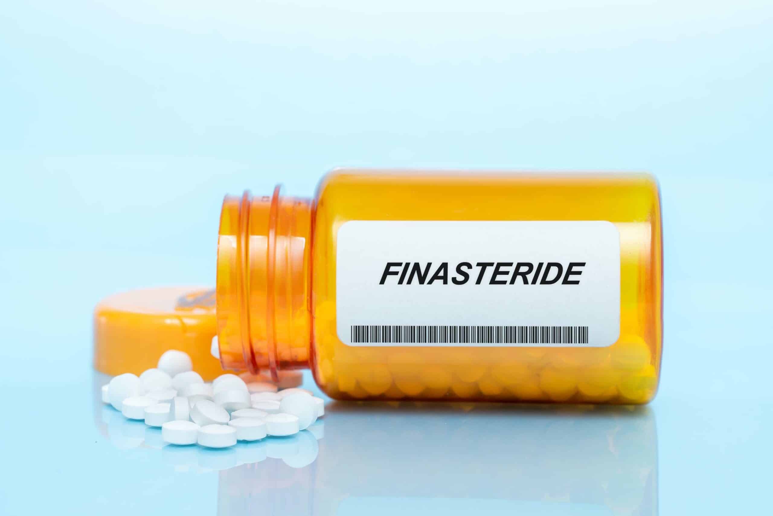 Finasteride Drug In Prescription Medication Pills Bottle