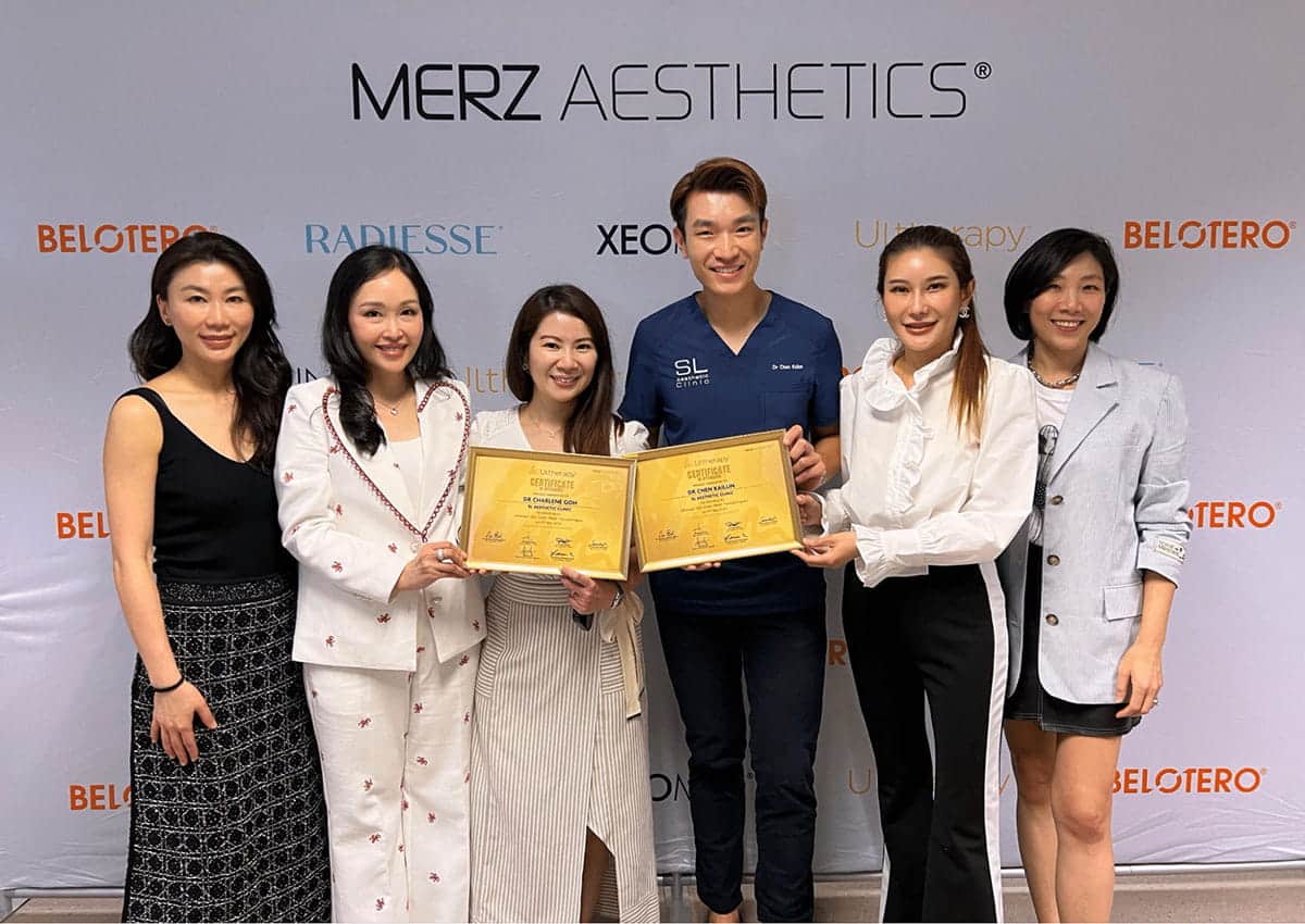 Dr Charlene and Dr Kailun receiving their certification for Ultherapy’s See, Plan, Treat (SPT) protocol