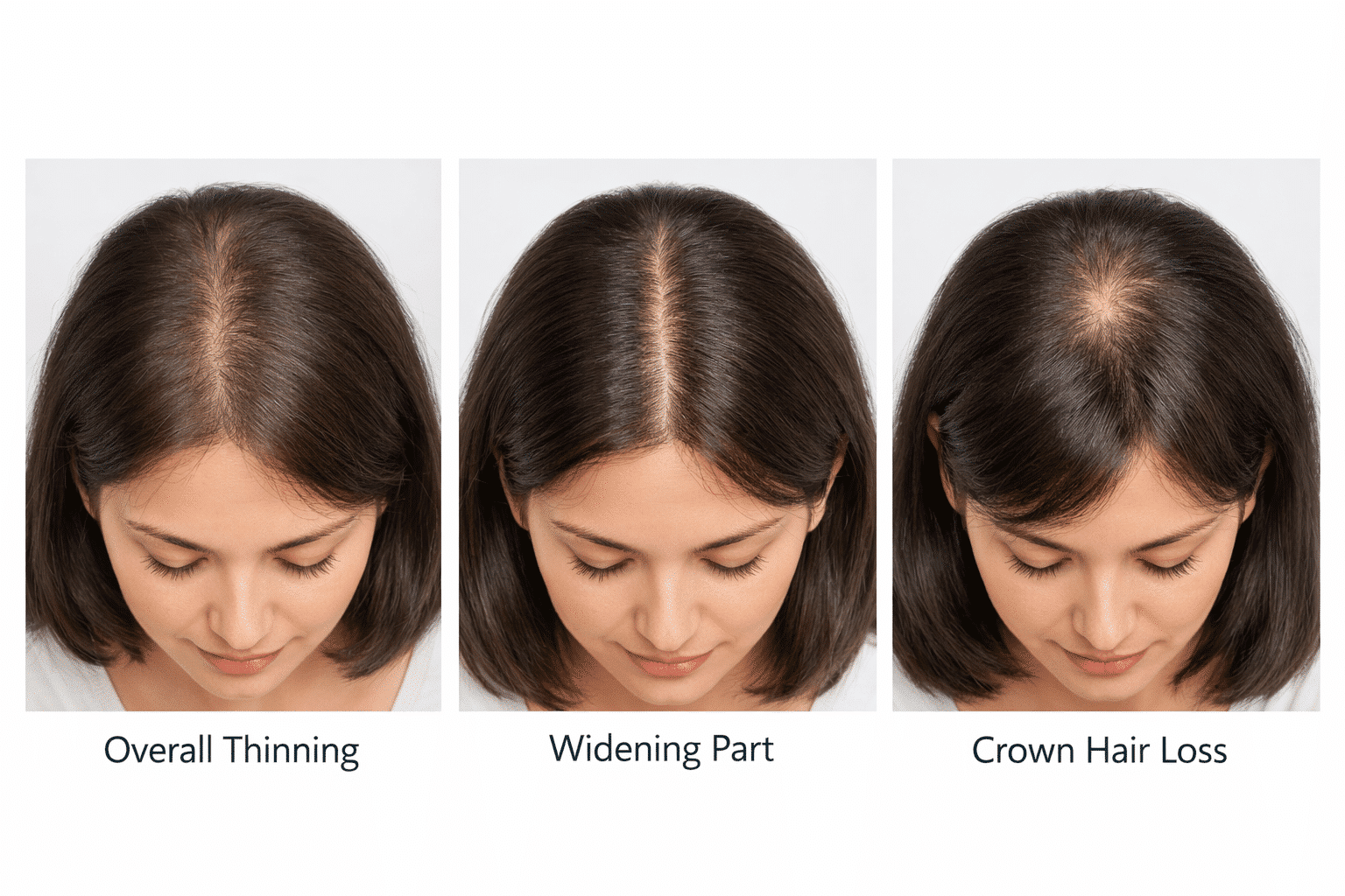 A Woman Suffering to Hair Loss - Hair Loss Stages