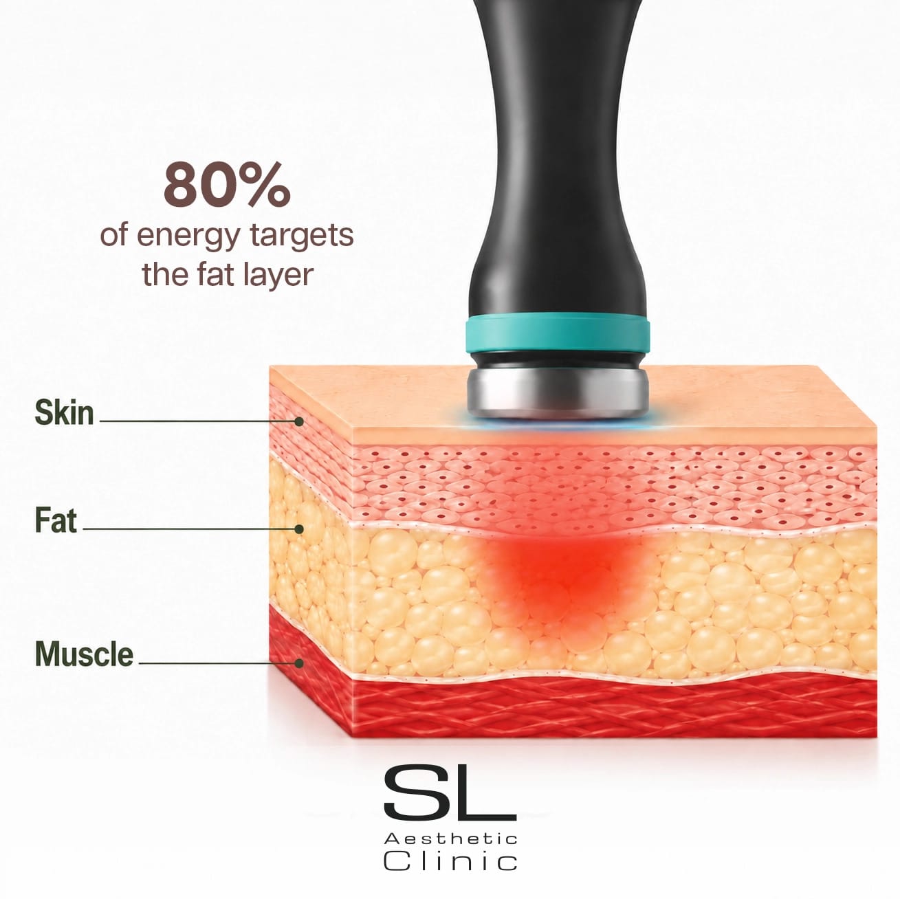 An illustration of How Onda Pro treatment works in the body by SL Aesthetic Clinic