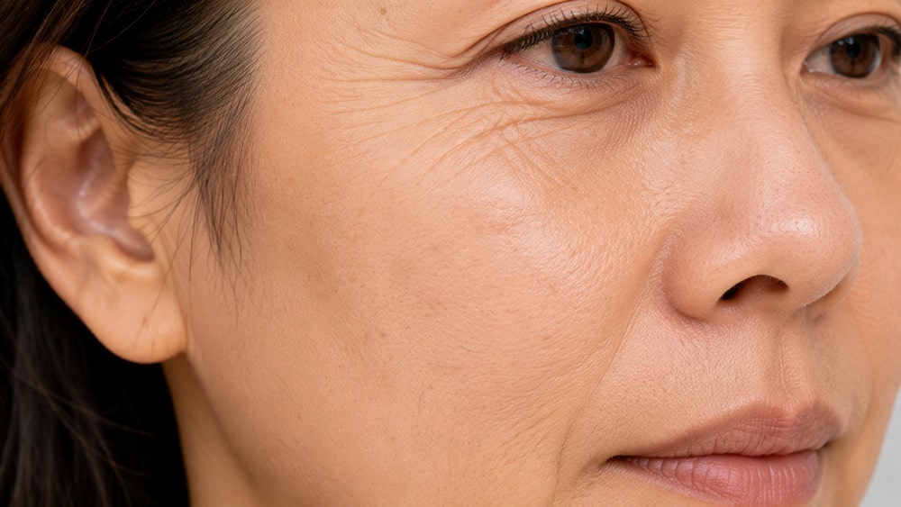 Fine lines and wrinkles on the face